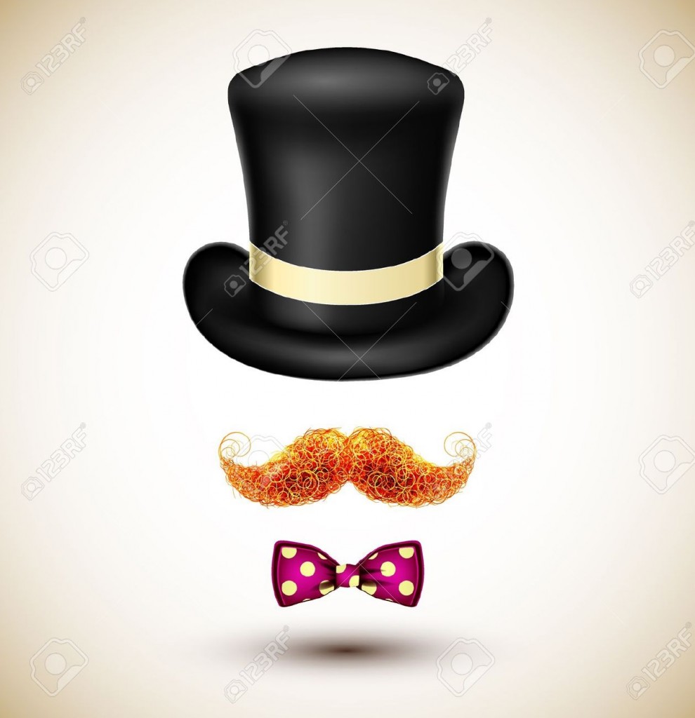 16657167-accessories-magician-hat-mustache-and-bow-tie-retro